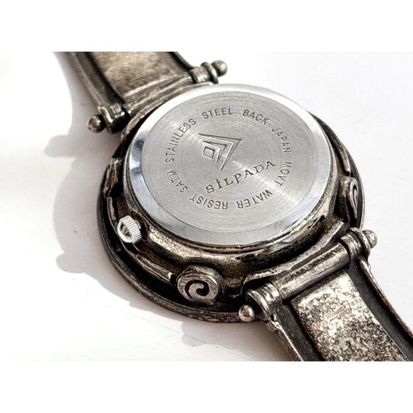 Silpada Designs Sterling T1749 Hand Wrought Vintage Wristwatch - 28mm - WORKS! - Picture 7 of 14